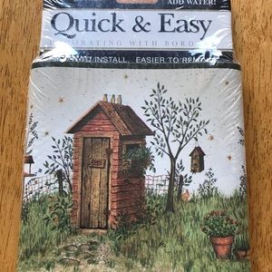 Country outhouse wall border